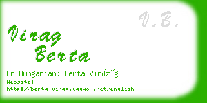 virag berta business card